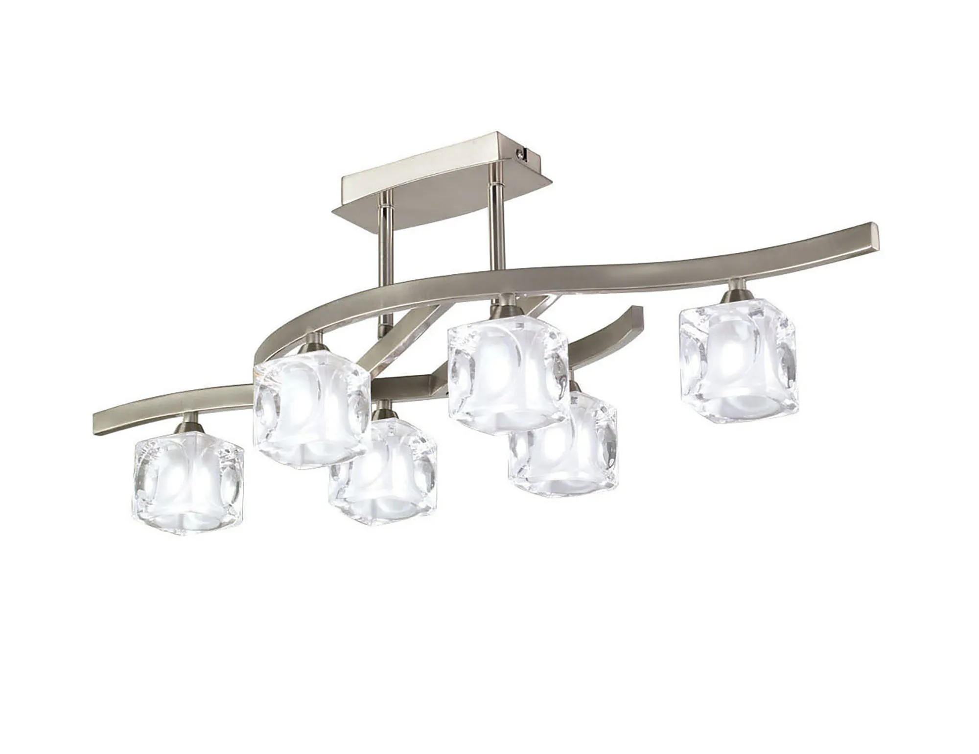 M2357SN  Cuadrax SN Rectangular Semi Flush 6 Light SN (0004023)